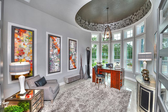 This study or home office at the Isabella at Browns Landing is a great example of using a flex room practically.