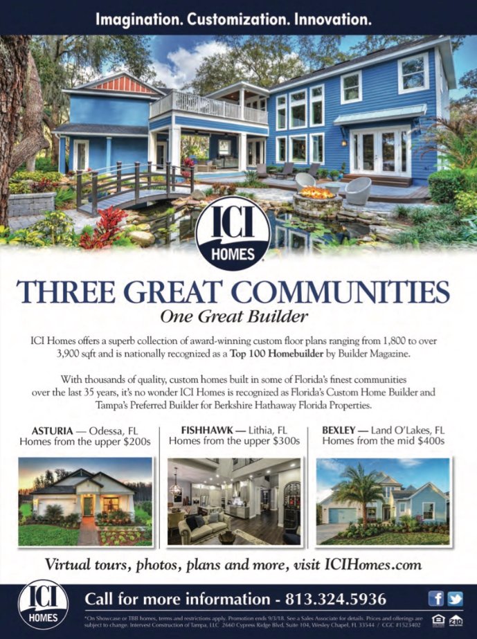 ICI Homes Featured in Tampa Bay Relocation Guide