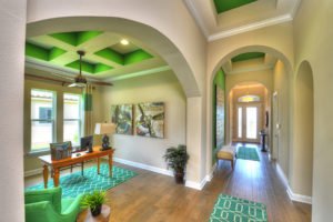 Ceiling and wall accents with color