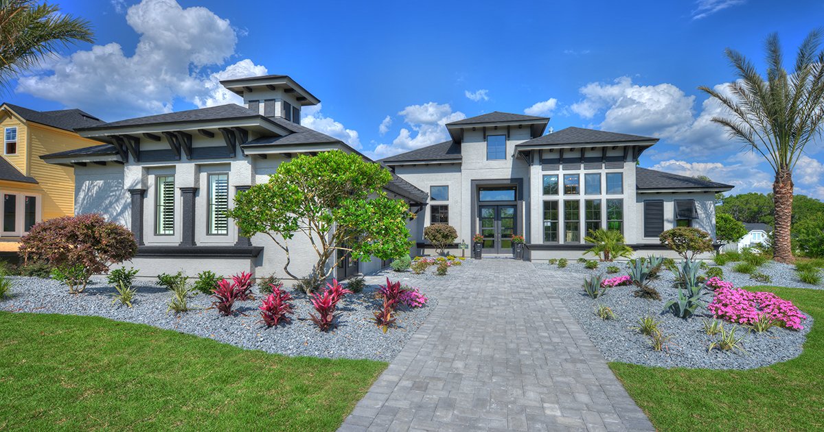 Florida Custom Home by ICI Homes with Landscaping, Gardening