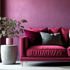 Viva Magenta! Enjoy Pantone’s 2023 Color of the Year Living room in trend viva magenta color 2023 year. A bright sofa