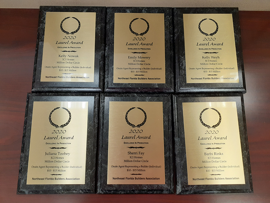 Million Dollar Circle Awards for Kelly Nowak, Emily Mowery, Kelly Weyh, Juliana Toohey, Sherri Fay, and Barbi Rinks